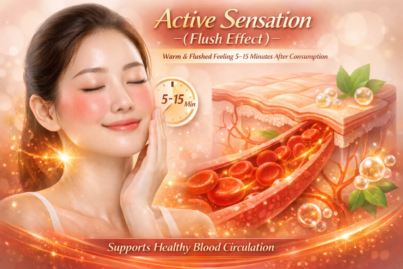 Active Sensation ของ Korea Pure ความรู้สึกอุ่นชั่วคราวหลังการดื่มเม็ดฟู่